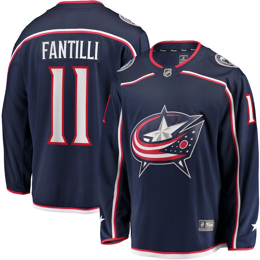 Men Columbus Blue Jackets #11 Adam Fantilli Fanatics Branded Navy Home Breakaway Player NHL Jersey
